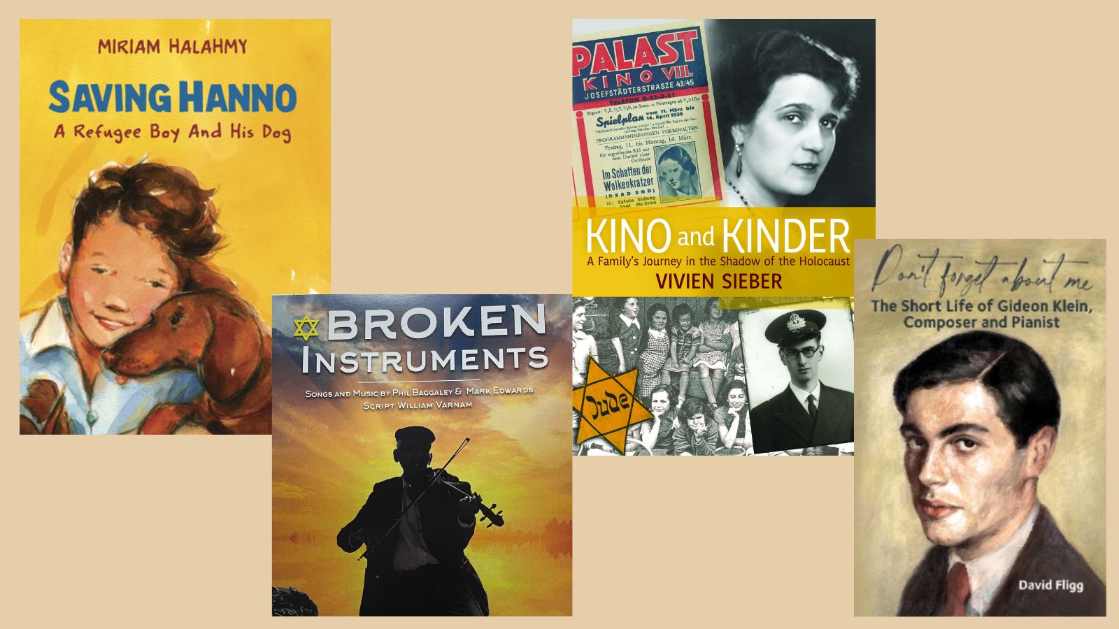 Image showing book covers of books fromt he Holocaust Centre events
