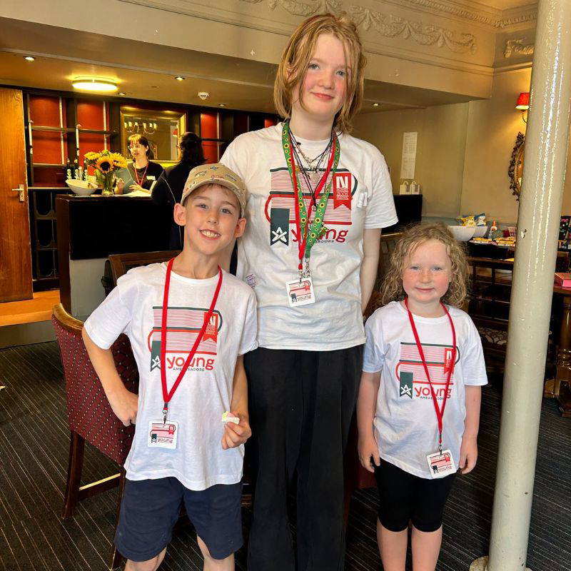 Newark Book Festival Young Ambassador helping at the Festival Book Shop